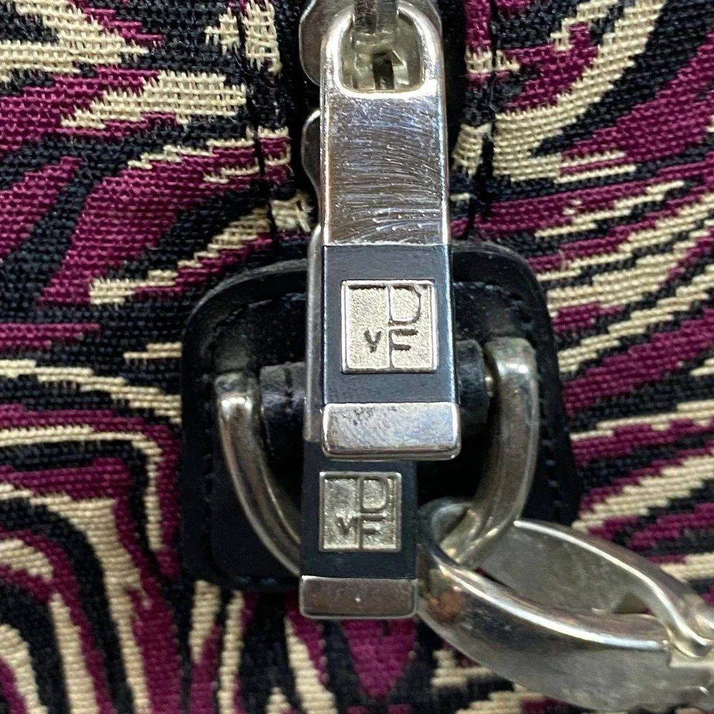 Vintage DVF Diane‎ Von Furstenberg Jacquard Satchel Weekender Travel Bag Strap